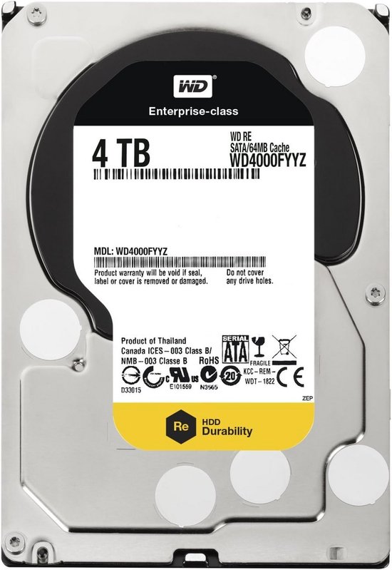 Interne Harde Schijf 4TB 3.5 inch voor Bedrijfsgebruik 7200 RPM 64MB Cache van Merkloos