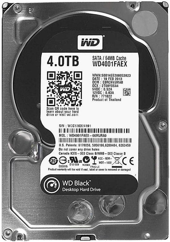 Interne Harde Schijf 4TB 7200 RPM SATA voor Desktop PC van Merkloos