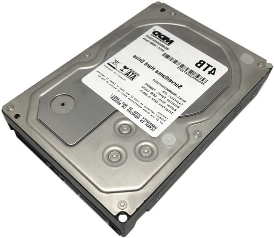 Interne Harde Schijf - Bewakings HDD - 24/7 Opnames - Geoptimaliseerd voor Videostreaming - 4 TB - Zilver van Merkloos