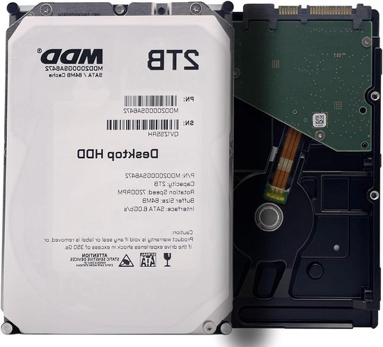 Interne Harde Schijf - Desktop HDD - Opslag Uitbreiden - 7200 RPM - 2 TB - Zilver