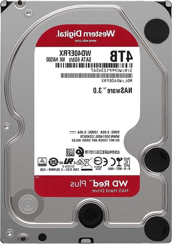 Interne Harde Schijf - Harde Schijf Opslagmedium - Data Opslag - NAS Compatibel - 4 TB - Rood