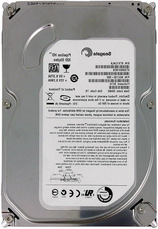 Interne Harde Schijf - Harde Schijf Opslagstation - Computer Opslag - SATA 30 Gb/s Interface - 320 GB - Zilver