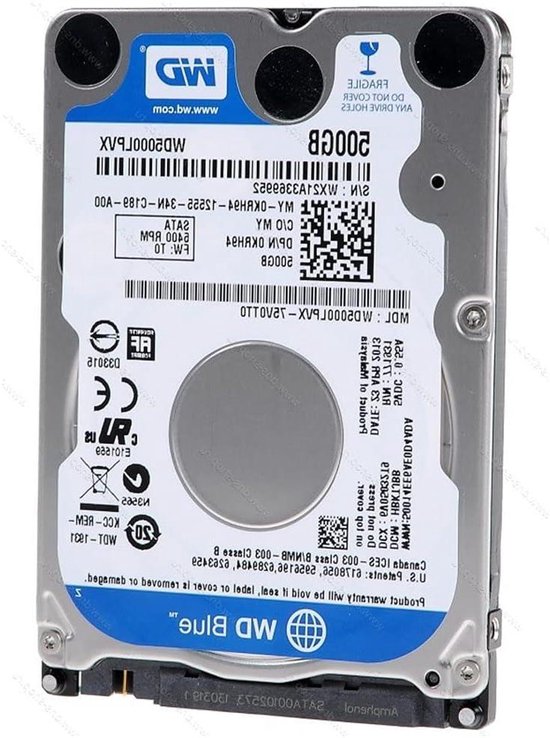 Interne Harde Schijf - Harde Schijf Opslagstation - Opslag Uitbreiden - 500 GB Capaciteit - 2.5 inch - Zwart/Grijs