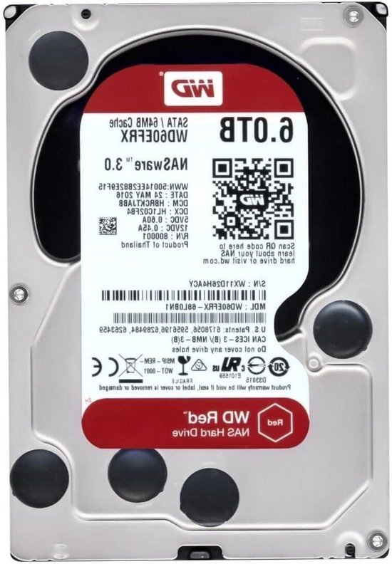 Interne Harde Schijf - Harde Schijf PC - Opslag Uitbreiden - 6TB Capaciteit - 35 inch - Rood