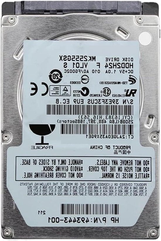 Interne Harde Schijf - HDD Laptop Schijf - Opslag Uitbreiden - 2.5 inch Formaat - 250 GB - Zwart