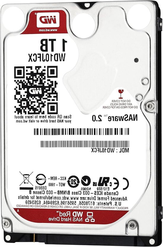 Interne Harde Schijf - HDD Opslag - Bestanden Opslaan - Compact Ontwerp - 1 TB - Rood