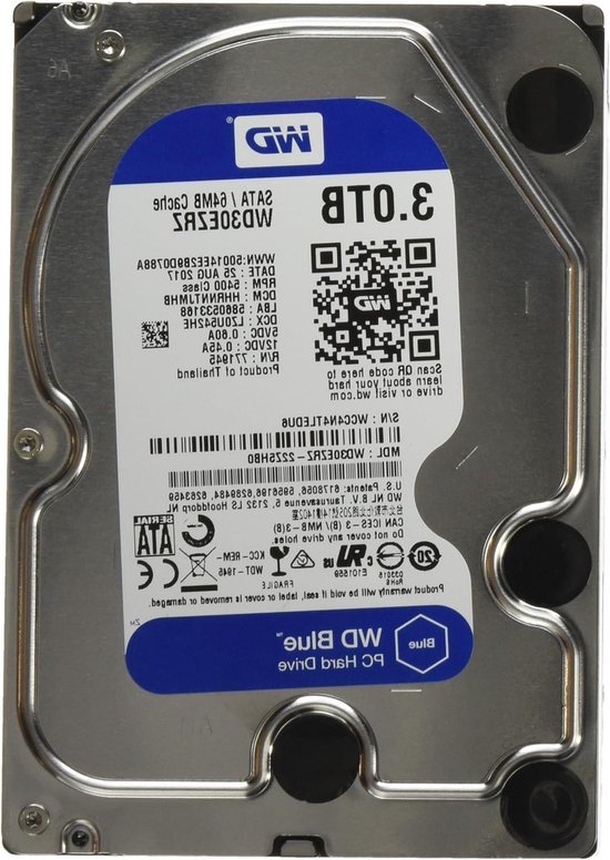 Interne Harde Schijf - HDD Opslag - Bestanden Opslaan - Stille Werking - 3 TB - Blauw
