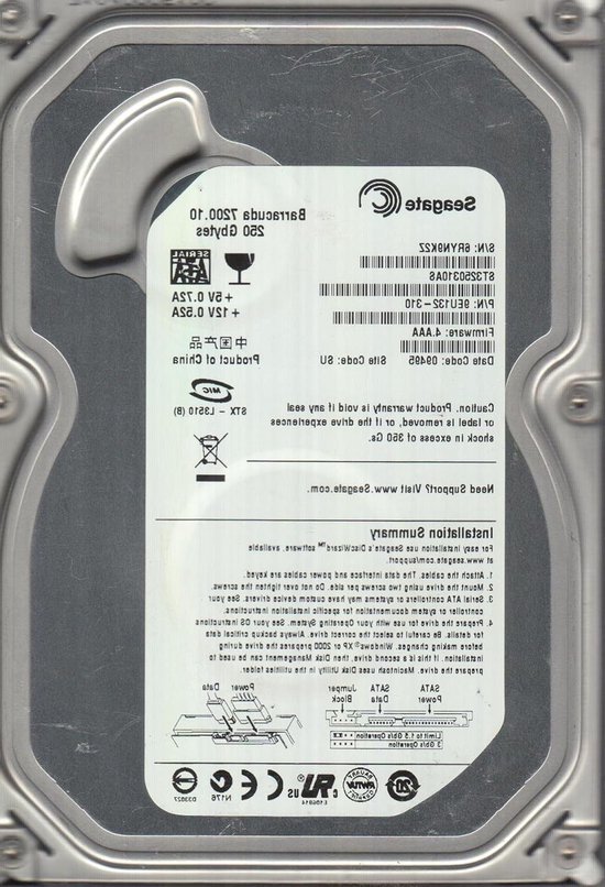 Interne Harde Schijf - HDD Opslag - Computer Uitbreiding - SATA 6 Gb/s - 250 GB - Zilver