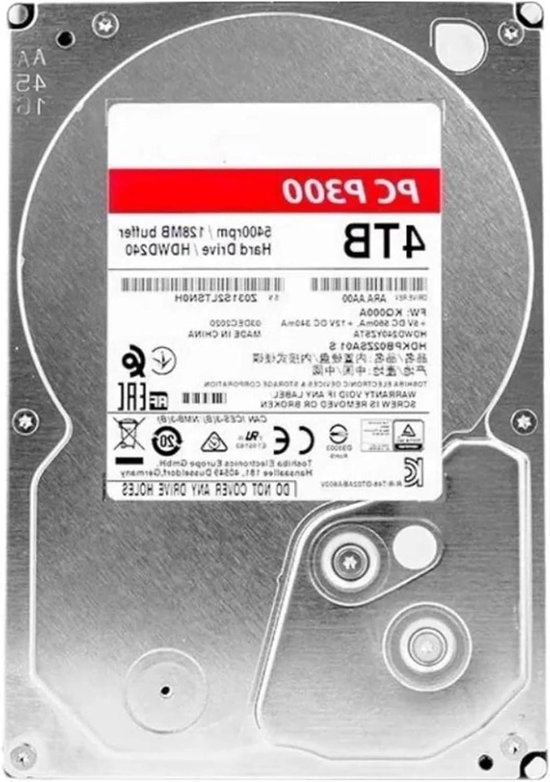 Interne Harde Schijf - HDD Opslag Data Schijf - Bewakingsopslag - 64 MB Cache - 4 TB - Zwart