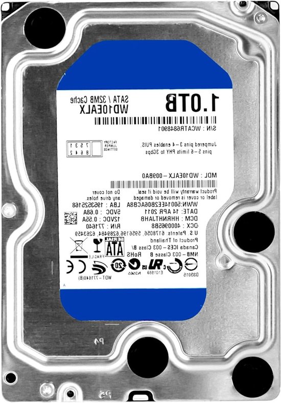 Interne Harde Schijf - HDD Opslag Data Schijf - Computer Uitbreiding - 3.5 Inch Formaat - 1 TB - Zilver