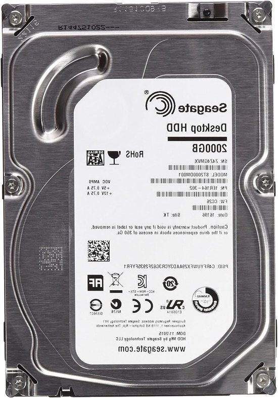 Interne Harde Schijf - HDD Opslag Data Schijf - Desktop Opslag - SATA 6 Gbps Interface - 2 TB - Zwart
