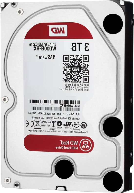 Interne Harde Schijf - HDD Opslag - NAS Opslag - Speciaal voor NAS - 3TB - Rood