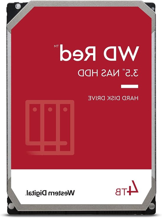 Interne Harde Schijf - NAS Schijf Opslag - Data Opslaan Thuis - Speciaal voor NAS - 4 TB - Rood