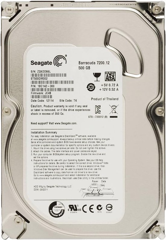 Interne Harde Schijf - Opslag Medium - Extra Opslag - Hoge Snelheid - 500 GB - Zilver