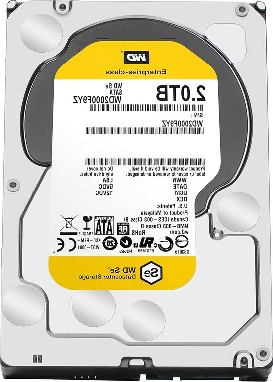 Interne Harde Schijf - Opslag Medium HDD - Data Opslag - 7200 RPM Snelheid - 2 TB - Zilver