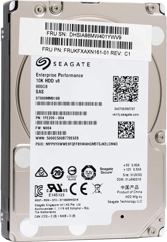 Interne Harde Schijf - Opslagmedium - Datacenter Opslag - Verbeterde Cache - 900 GB - Metaal
