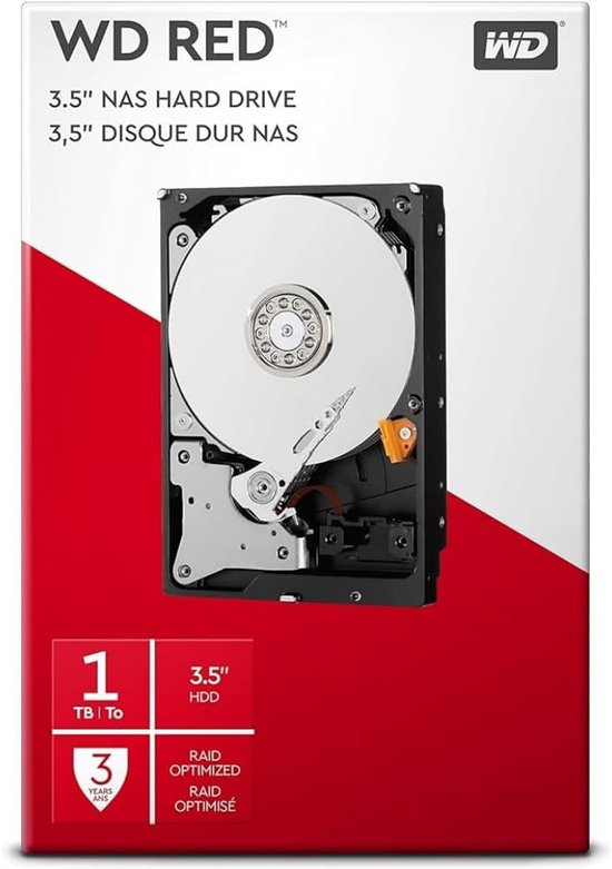 Interne Harde Schijf - Opslagstation Desktop - NAS Opslag - NASware 3.0 Technologie - 35 inch - Rood van Merkloos