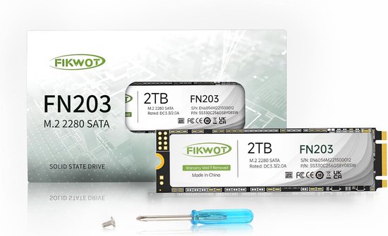 Interne M.2 2280 SATA SSD 2TB voor Ultrabooks en Mini PC's van Merkloos