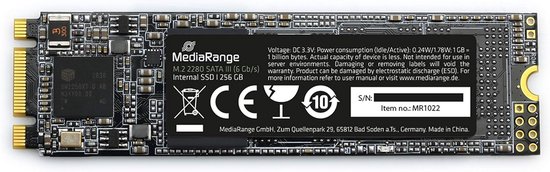 Interne M.2 2280 SSD 256 GB SATA voor computer en notebook