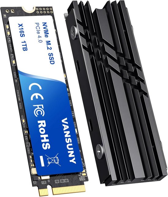 Interne M.2 NVMe SSD 1TB PCIe 4.0 Hoge Snelheid met Koellichaam voor Laptop en Desktop van Merkloos