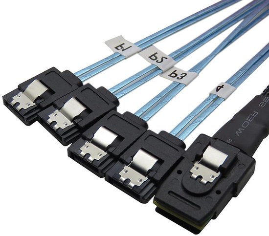 Interne Mini SAS 36pin SFF8087 met W/bar 7-pins SATA vrouwelijk (x4) harde schijf met kabel 05 m. van Merkloos