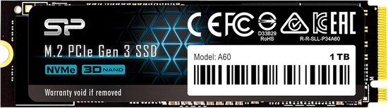 Interne NVMe M.2 SSD 1TB PCIe Gen3x4 Snelle Opslag