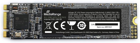 Interne Solid State Drive - M.2 SSD - Computer Upgrade - Hoge Snelheid - 128 GB - Zwart