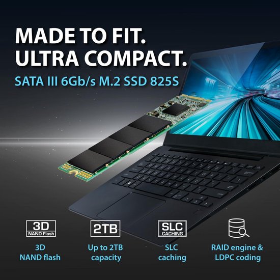 Interne SSD 1TB M.2 SATA III 3D NAND Opslag - Hoge Snelheid voor Laptop en Desktop van Merkloos