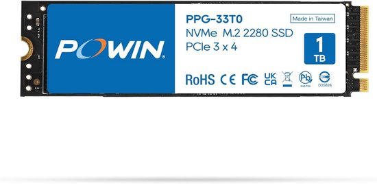 Interne SSD 1TB NVMe M.2 2280 PCIe Gen3x4 - Supersnel Opslaggeheugen van Merkloos