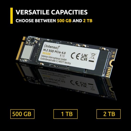 Interne SSD - M.2 Drive - Snelle Opslag - PCIe 4.0 - 1 TB - Zwart