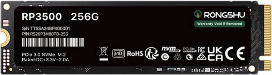 Interne SSD - M.2 NVMe - Sneller Laden - PCIe Gen 3x4 - 256GB - Zwart