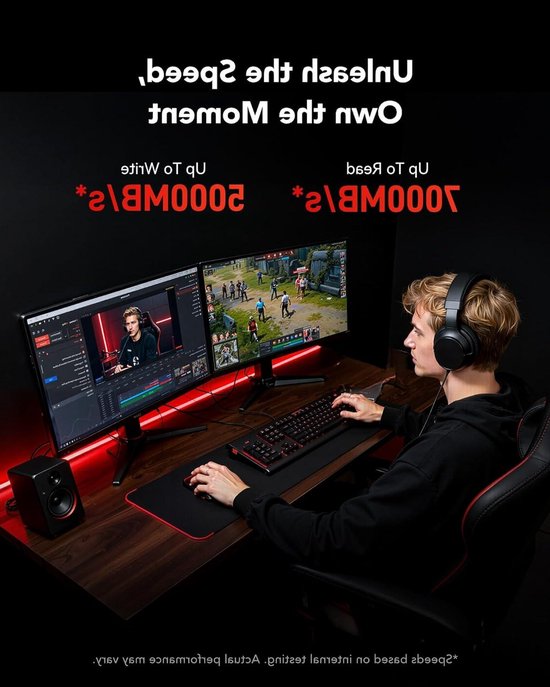 Interne SSD - NVMe M.2 SSD - Games Versnellen - Met Koellichaam - 2 TB - Zwart