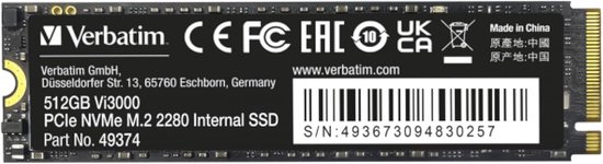 Interne SSD - Opslag M.2 - Snelle Data - NVMe Interface - 512 GB - Zwart van Merkloos