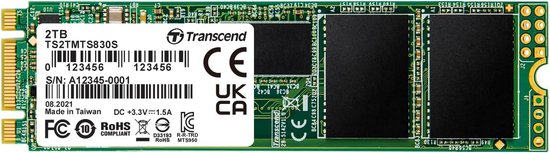 Interne SSD - Opslag M.2 - Snelle Data Opslag - Hoge Schrijfdurzaamheid - 2 TB - Zwart Groen