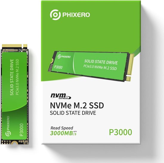 Interne SSD - Opslag M.2 - Sneller opstarten - NVMe PCIe 3.0 - 512 GB - Zwart