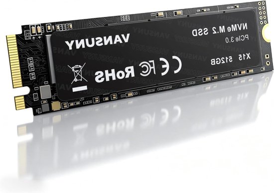 Interne SSD - Opslag Schijf - PC Upgrade - NVMe PCIe Gen3x4 - 512 GB - Zwart van Merkloos