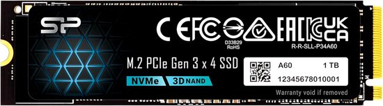 Interne SSD - Opslag Schijf - Sneller Werken - NVMe M.2 Interface - 1TB - Zwart