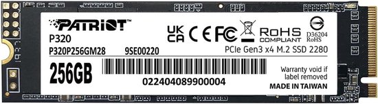 Interne SSD - Opslag Schijf - Sneller Werken - NVMe PCIe Gen3 - 256 GB - Zwart