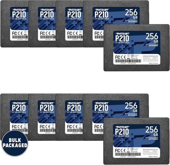Interne SSD - Opslag Schijf - Systeem Upgrade - SATA 3 Controller - 128 GB 10 Pack - Zwart
