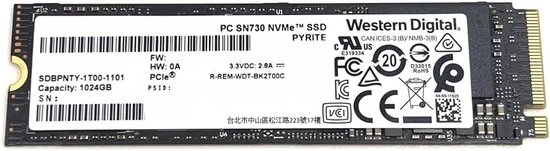Interne SSD Schijf - Opslagmedium - Snelle Data Toegang - NVMe PCIe Gen3 x4 - M.2 2280 - Zwart van Merkloos