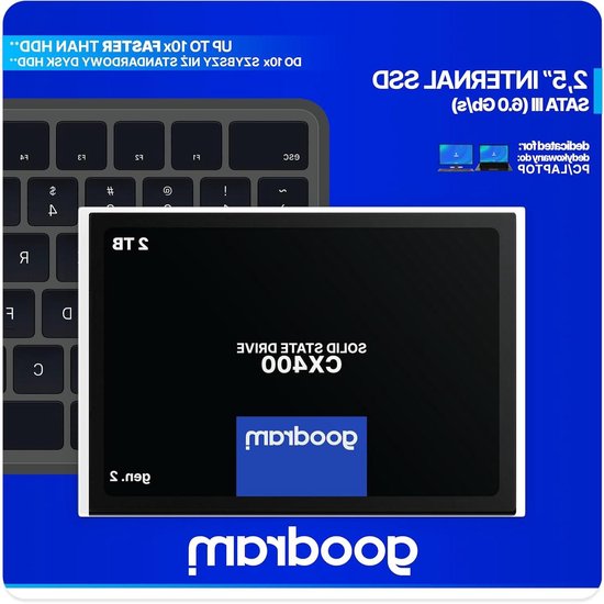 Interne SSD Schijf - Solid State Drive Opslag Schijf - Computer Versnellen - Geen Bewegende Delen - 2TB - Zwart van Merkloos