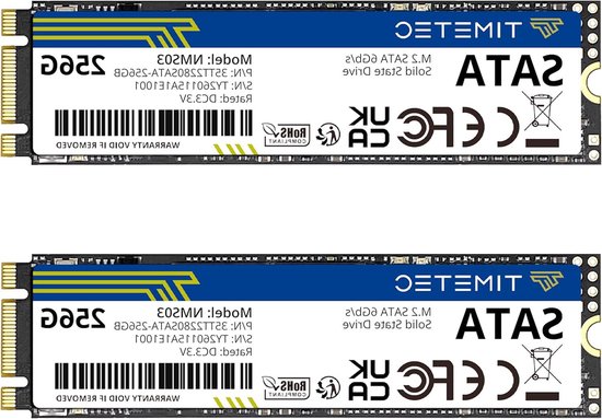 Interne SSD Schijf - Solid State Drive - Snellere Opslag - 3D NAND TLC Technologie - 2x 256 GB - Zwart
