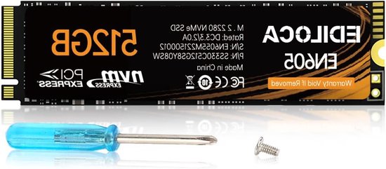 Interne SSD - Solid State Drive - Sneller Computer Gebruik - NVMe PCIe Gen3x4 - 512 GB - Zwart van Merkloos
