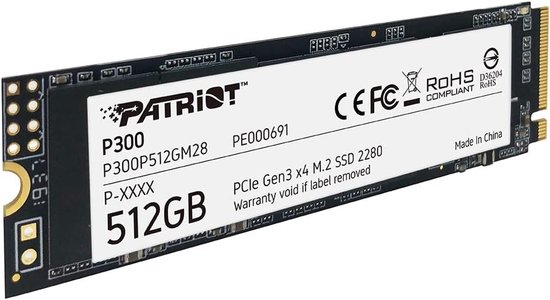 Interne SSD - Solid State Drive - Snellere Prestaties - NVMe PCIe Gen 3x4 - 512 GB - Zwart