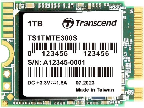 Interne SSD - Solid State Drive - Systeem Upgrade - Compact M.2 Formaat - 1 TB - Groen