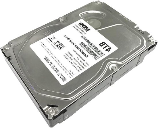 Interne Surveillance Harde Schijf - Bewakingsschijf DVR HDD - 24/7 Opname - Geoptimaliseerd voor Videostream - 4 TB - Zwart