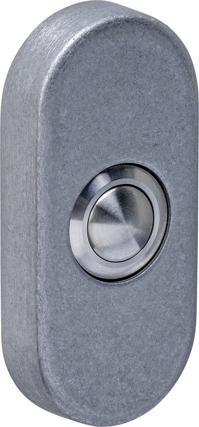 Intersteel Deurbel ovaal 65x30x10mm verdekt rvs getrommeld van Merkloos