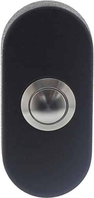 Intersteel Deurbel ovaal verdekt 65x30x10 rvs/mat zwart van Merkloos