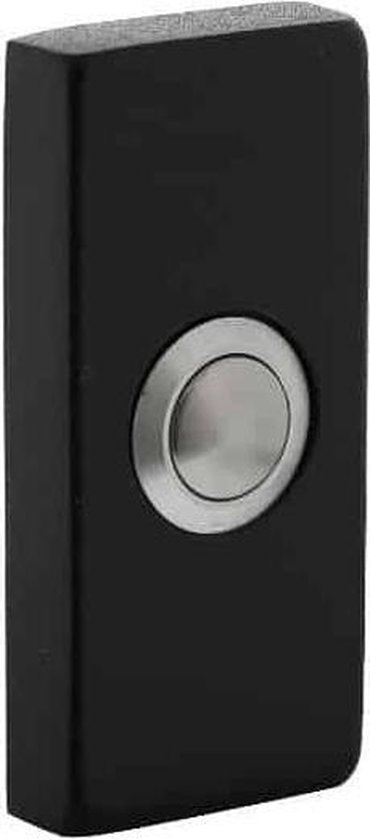 Intersteel Deurbel rechthoekig 65x30x10 mm verdekt rvs / zwart van Merkloos