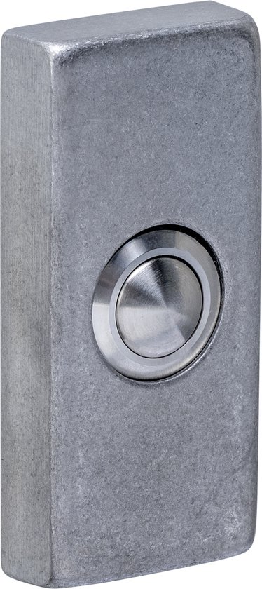 Intersteel Deurbel rechthoekig 65x30x10mm verdekt rvs getrommeld van Merkloos